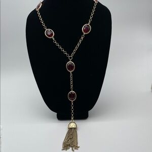 Chico's Gold Necklace with Red Accents